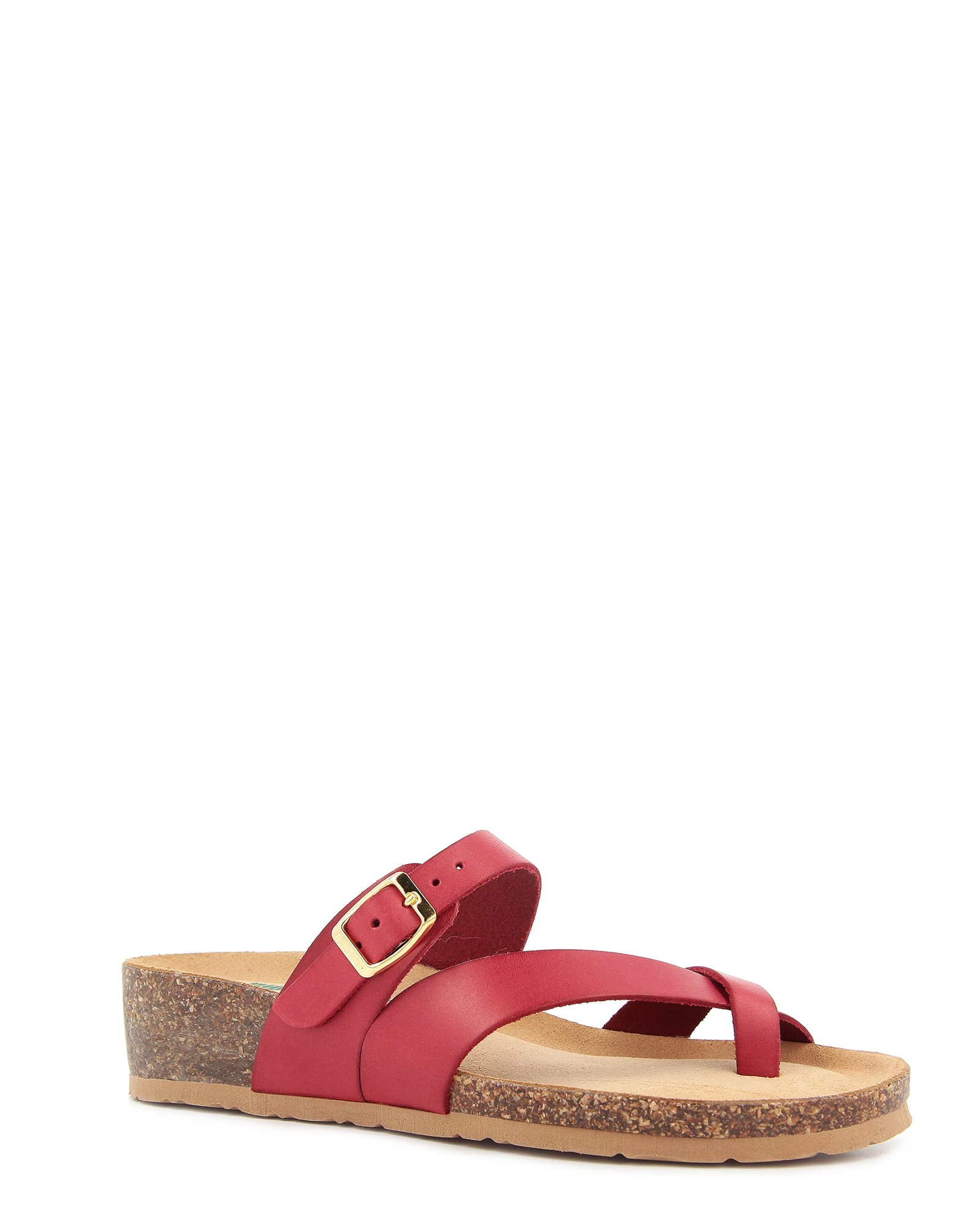 Red 2025 footbed sandals